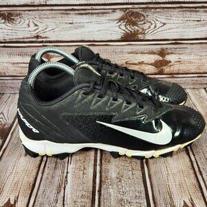 NIKE Lunarlon Vapor Men's 7.5 Black White Baseball Cleats Shoes 852888-010